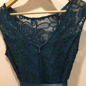 Le Château - Sequined and lace  cocktail dress- Teal green/aqua  NWT